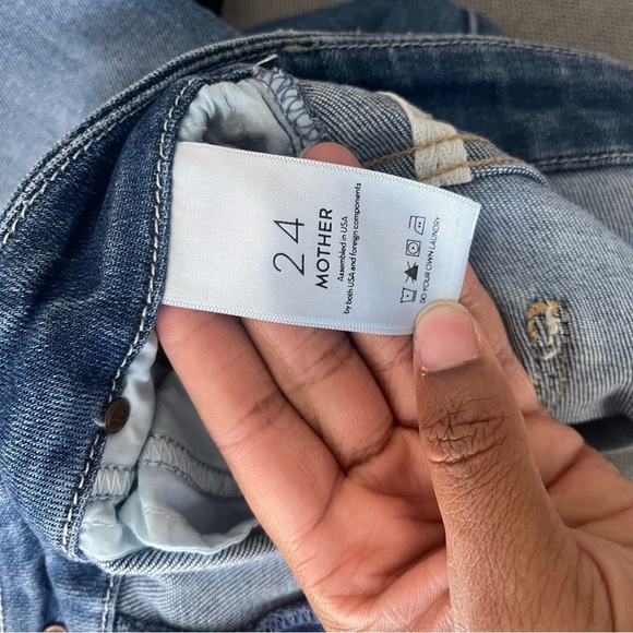 Mother Denim High Waisted Looker Ankle Fray In Wild Wash - Picture 8 of 8